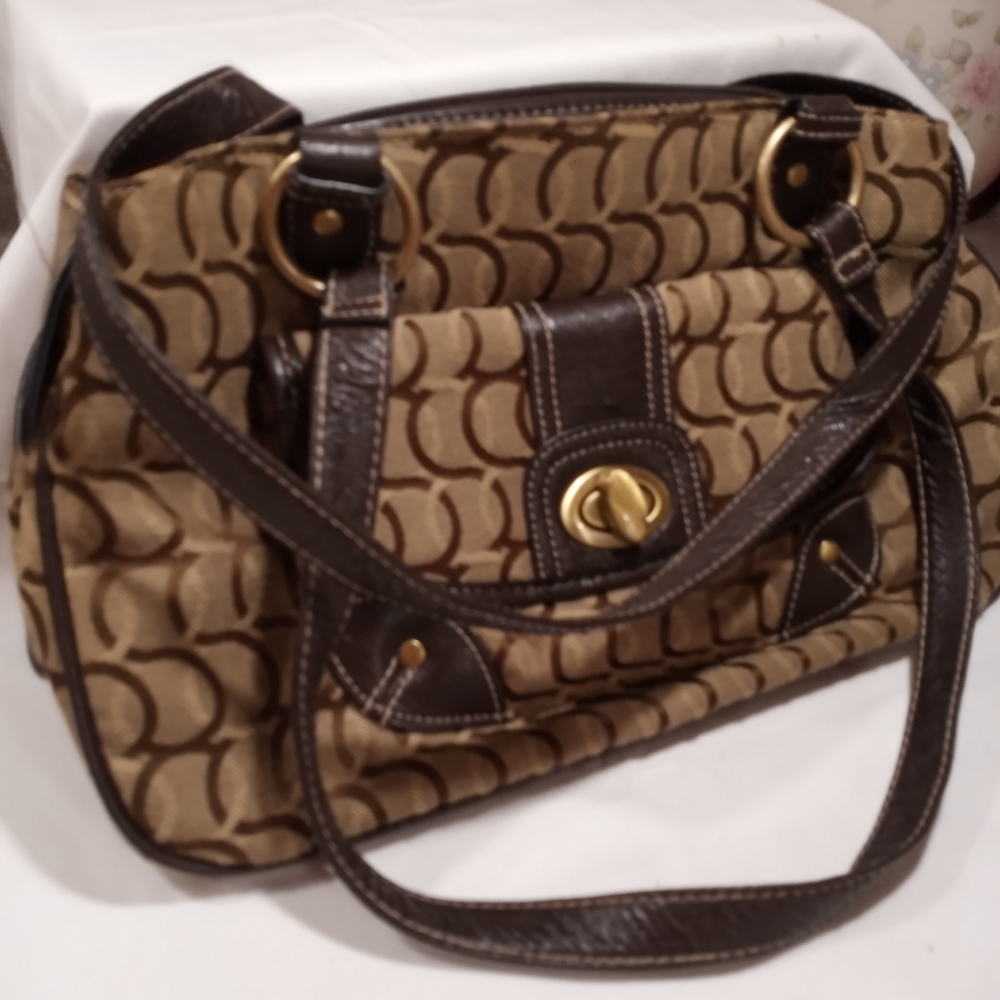 Ladies Purse Handbag Attention Brown Trim
